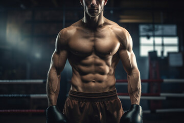 Fototapeta na wymiar Boxing club gym for boxers training athletic conceptual Generative AI image