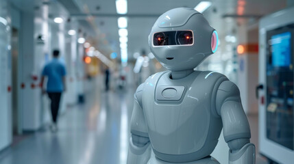 Fototapeta na wymiar Robotics and Cybersecurity in safeguarding futuristic technology, futuristic world