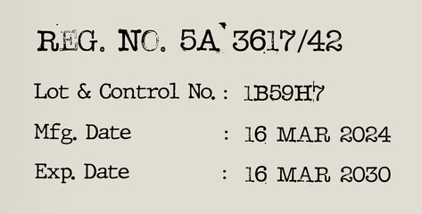 Details of expiry date and manufacturing date on product label.