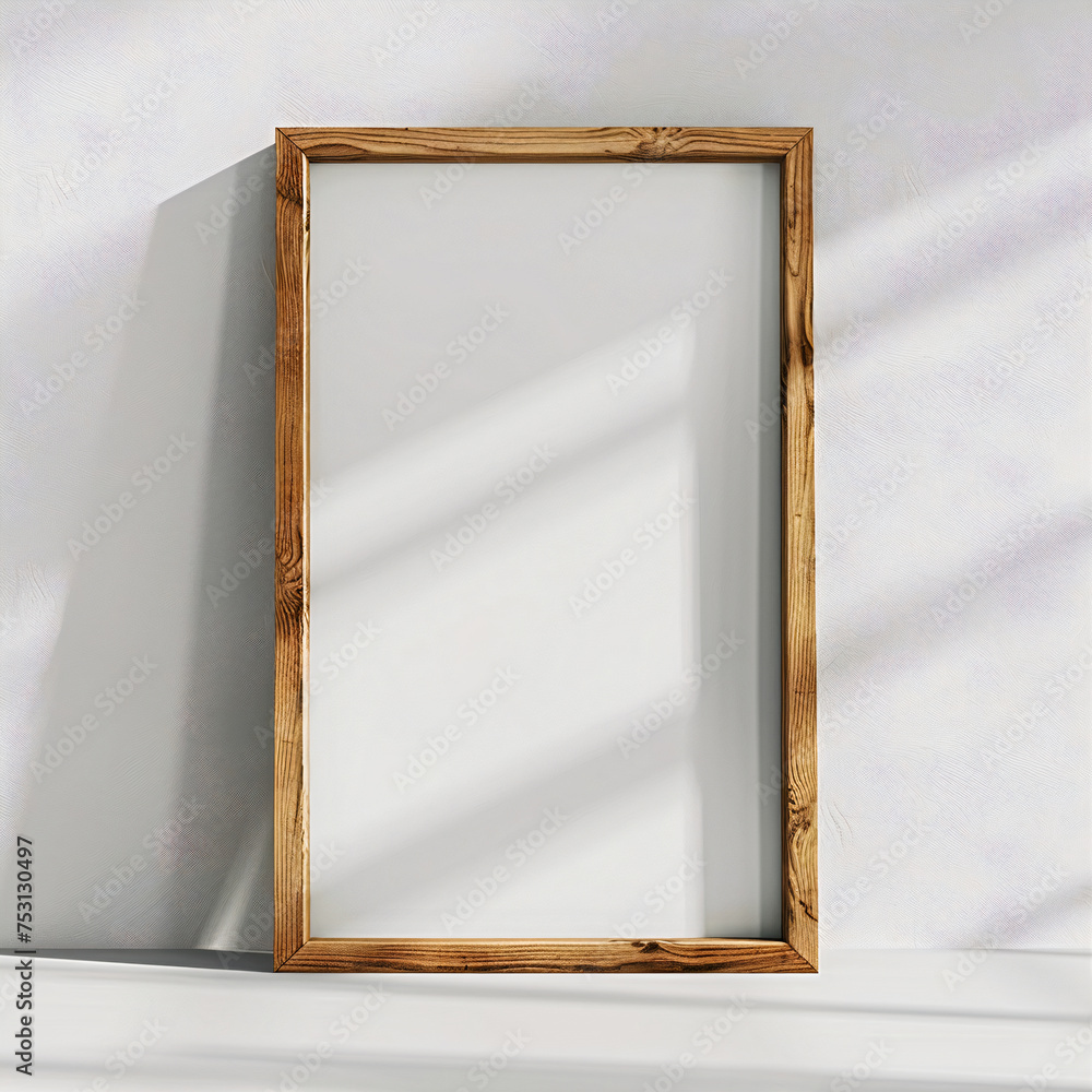 Aufkleber white empty frame template, poster with copy space. generative ai