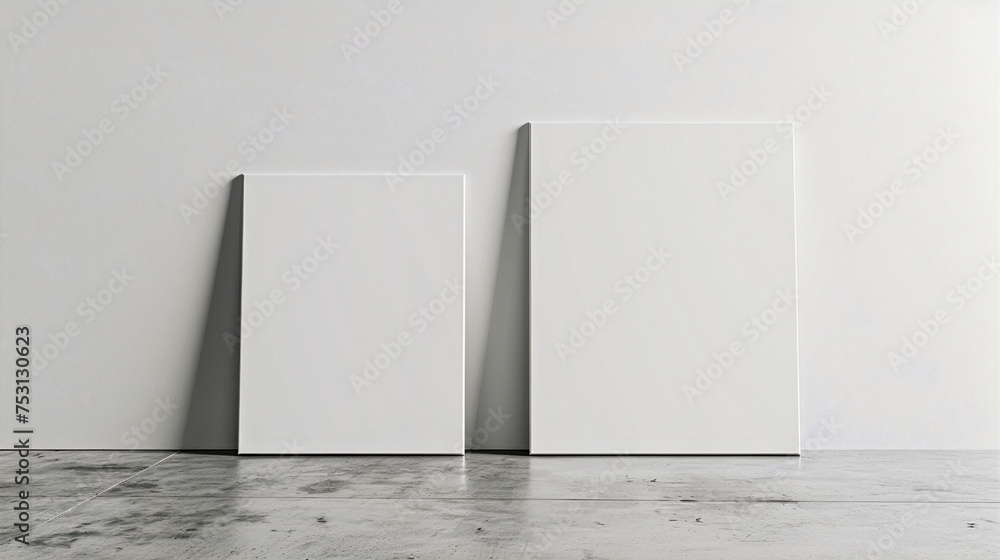 Poster white empty frame template, poster with copy space. generative ai