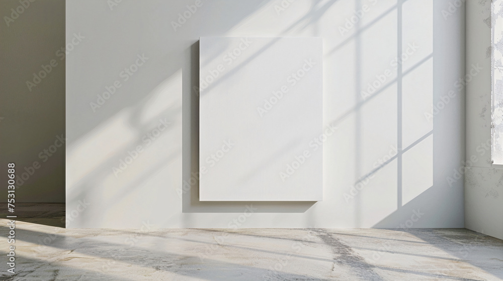 Poster white empty frame template, poster with copy space. generative ai