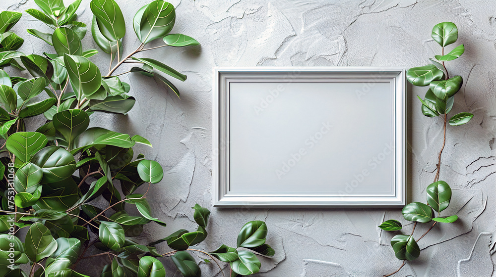 Poster white empty frame template, poster with copy space. generative ai