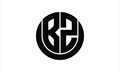 BZ initial letter circle icon gaming logo design vector template. batman logo, sports logo, monogram, polygon, war game, symbol, playing logo, abstract, fighting, typography, icon, minimal, wings logo