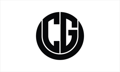 CG initial letter circle icon gaming logo design vector template. batman logo, sports logo, monogram, polygon, war game, symbol, playing logo, abstract, fighting, typography, icon, minimal, wings logo