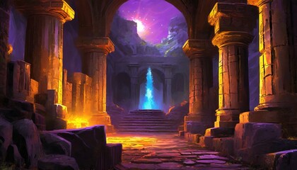 ruins of the temple - obrazy, fototapety, plakaty