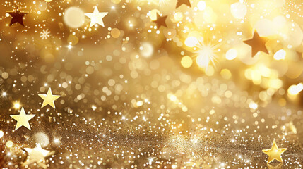 Glittering stars and sparkling gold background for special event