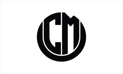 CM initial letter circle icon gaming logo design vector template. batman logo, sports logo, monogram, polygon, war game, symbol, playing logo, abstract, fighting, typography, icon, minimal, wings logo
