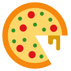 illustration of pizza without stroke pizza icon vector color