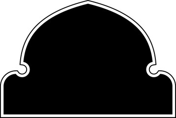 Islamic Dome Design Glyph with outline Black filled silhouettes Design pictogram symbol visual illustration