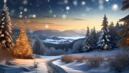 winter landscape with snow covered trees