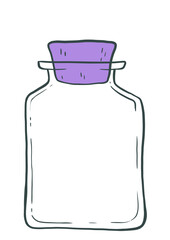 vintage empty jar with cork isolated clip art