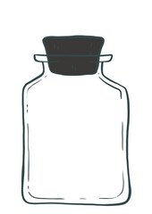 vintage empty jar with cork isolated clip art