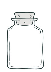 vintage empty jar with cork isolated clip art