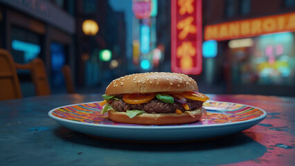 different food decorated on a plate generative ai