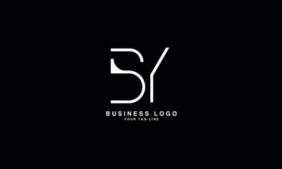 BY, YB, B,Y , Abstract Letters Logo Monogram