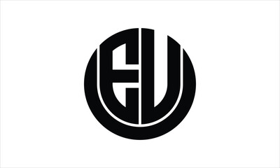 EU initial letter circle icon gaming logo design vector template. batman logo, sports logo, monogram, polygon, war game, symbol, playing logo, abstract, fighting, typography, icon, minimal, wings logo