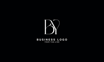 BY, YB, B,Y , Abstract Letters Logo Monogram
