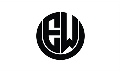EW initial letter circle icon gaming logo design vector template. batman logo, sports logo, monogram, polygon, war game, symbol, playing logo, abstract, fighting, typography, icon, minimal, wings logo