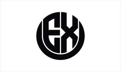 EX initial letter circle icon gaming logo design vector template. batman logo, sports logo, monogram, polygon, war game, symbol, playing logo, abstract, fighting, typography, icon, minimal, wings logo