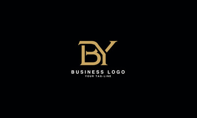 BY, YB, B,Y , Abstract Letters Logo Monogram