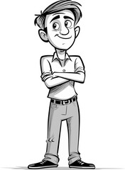The Pensive Man Reflective Repose in Vector Form