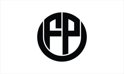 FP initial letter circle icon gaming logo design vector template. batman logo, sports logo, monogram, polygon, war game, symbol, playing logo, abstract, fighting, typography, icon, minimal, wings logo