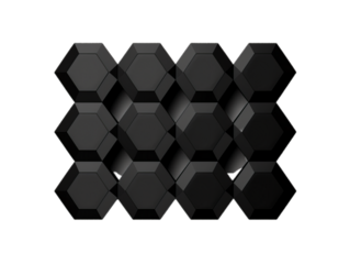 A pattern of the black hexagon design.