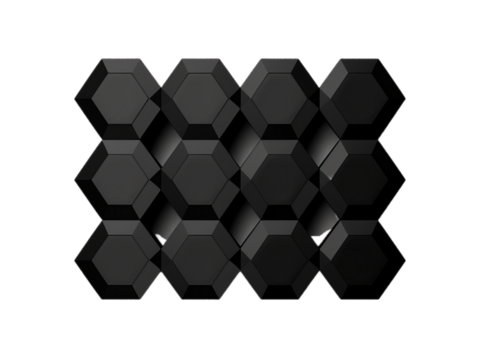 A pattern of the black hexagon design.