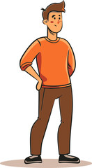 Fototapeta premium Man and Zeppelin Airship Adventure in Vector Illustration