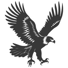 Obraz premium Silhouette eagle animal black color only full body