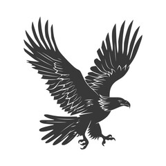 Obraz premium Silhouette eagle animal fly black color only full body