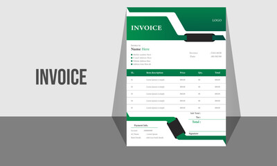 Modern elegant invoice design template. Creative minimal money receipt paper design.