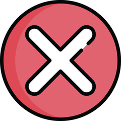 Obraz premium Rejected or unverified button with check mark and cross mark vector element.flat icon.