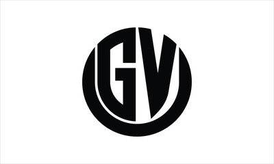 GV initial letter circle icon gaming logo design vector template. batman logo, sports logo, monogram, polygon, war game, symbol, playing logo, abstract, fighting, typography, icon, minimal, wings logo
