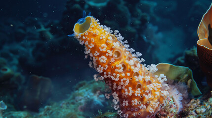 Sea cucumber expelling its respiratory organs