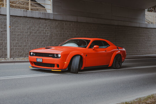 Stalowa Wola, Poland - March 03, 2024 - Dodge Challenger 6.2 Hellcat Widebody 717 KM