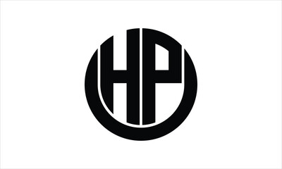 HP initial letter circle icon gaming logo design vector template. batman logo, sports logo, monogram, polygon, war game, symbol, playing logo, abstract, fighting, typography, icon, minimal, wings logo