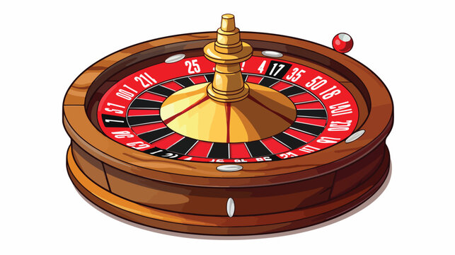 Art illustration of a roulette freehand draw cartoon