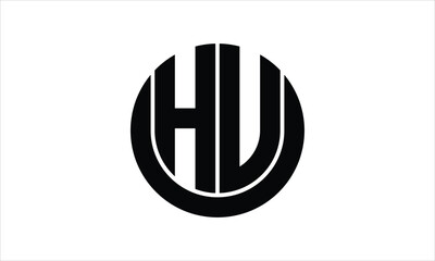 HU initial letter circle icon gaming logo design vector template. batman logo, sports logo, monogram, polygon, war game, symbol, playing logo, abstract, fighting, typography, icon, minimal, wings logo