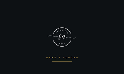SA, AS, S, A, Abstract Letters Logo Monogram