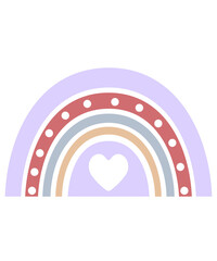 Rainbow clip art design on plain white transparent isolated background for card, shirt, hoodie, sweatshirt, apparel, tag, mug, icon, poster or badge