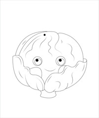 Fruit coloring book page for kids