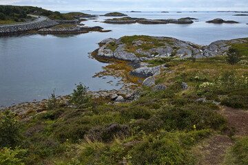 Landscape on the scenic route Atlanterhavsvegen in Norway, Europe

