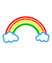 Rainbow clip art design on plain white transparent isolated background for card, shirt, hoodie, sweatshirt, apparel, tag, mug, icon, poster or badge