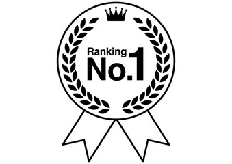 ランキングナンバーワンのメダルアイコン（黒）