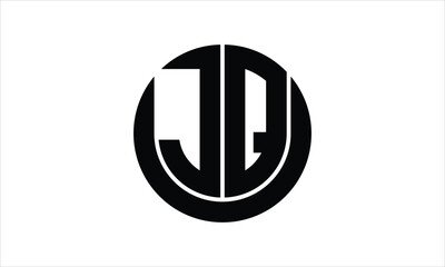 JQ initial letter circle icon gaming logo design vector template. batman logo, sports logo, monogram, polygon, war game, symbol, playing logo, abstract, fighting, typography, icon, minimal, wings logo