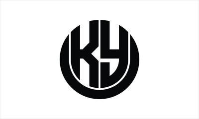 KY initial letter circle icon gaming logo design vector template. batman logo, sports logo, monogram, polygon, war game, symbol, playing logo, abstract, fighting, typography, icon, minimal, wings logo