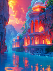 Obraz premium Digital Image Focused on Crypto and Bitcoin in Futuristic Aesthetics AI Generated