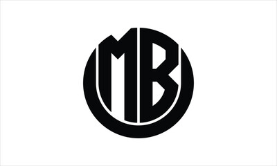 MB initial letter circle icon gaming logo design vector template. batman logo, sports logo, monogram, polygon, war game, symbol, playing logo, abstract, fighting, typography, icon, minimal, wings logo